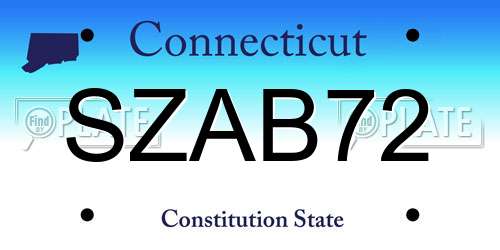 SZAB72 Connecticut License Plate