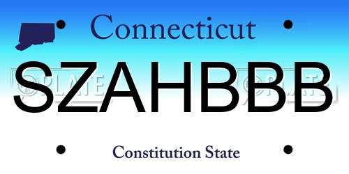 SZAHBBB Connecticut License Plate