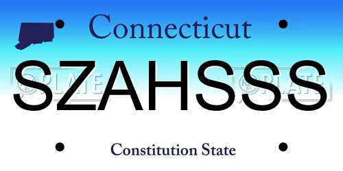 SZAHSSS Connecticut License Plate
