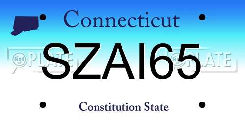 SZAI65 Connecticut License Plate