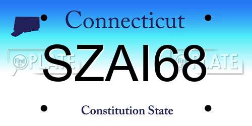SZAI68 Connecticut License Plate