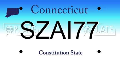 SZAI77 Connecticut License Plate