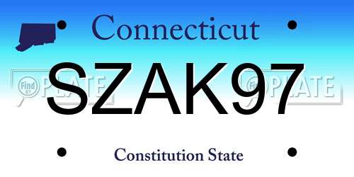 SZAK97 Connecticut License Plate