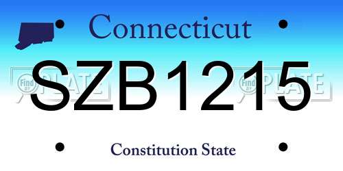 SZB1215 Connecticut License Plate