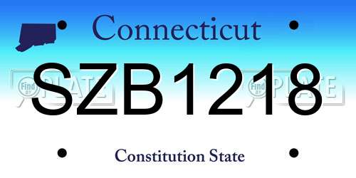 SZB1218 Connecticut License Plate