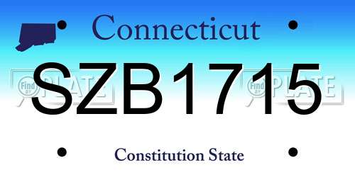 SZB1715 Connecticut License Plate