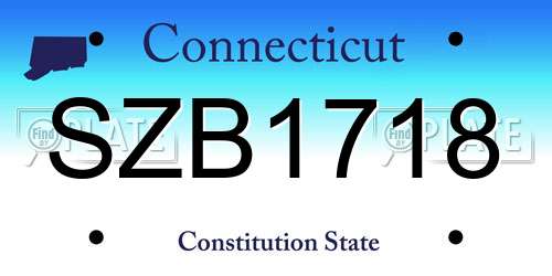 SZB1718 Connecticut License Plate