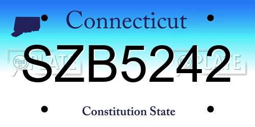 SZB5242 Connecticut License Plate