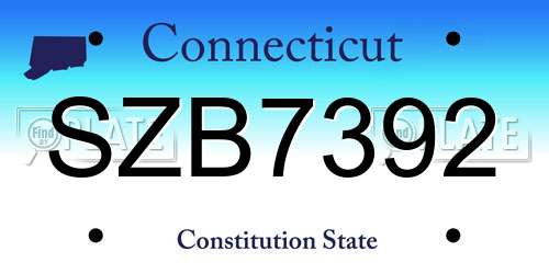 SZB7392 Connecticut License Plate