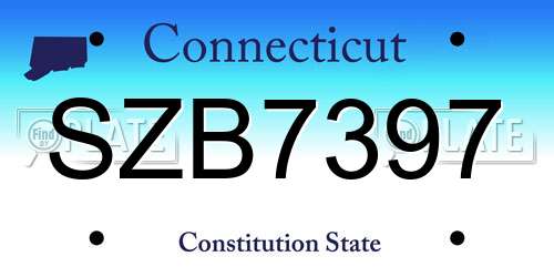 SZB7397 Connecticut License Plate