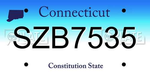 SZB7535 Connecticut License Plate