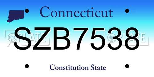 SZB7538 Connecticut License Plate
