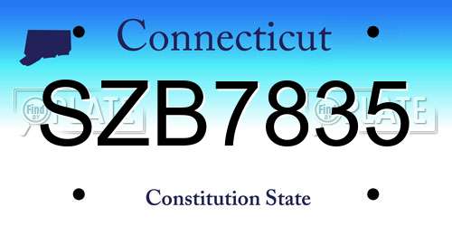 SZB7835 Connecticut License Plate