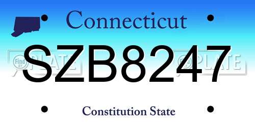 SZB8247 Connecticut License Plate