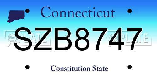 SZB8747 Connecticut License Plate