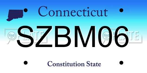 SZBM06 Connecticut License Plate
