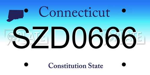 SZD0666 Connecticut License Plate
