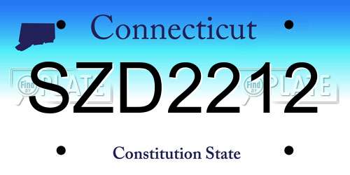 SZD2212 Connecticut License Plate