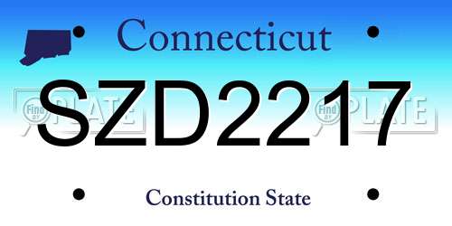 SZD2217 Connecticut License Plate