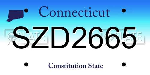 SZD2665 Connecticut License Plate