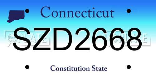 SZD2668 Connecticut License Plate