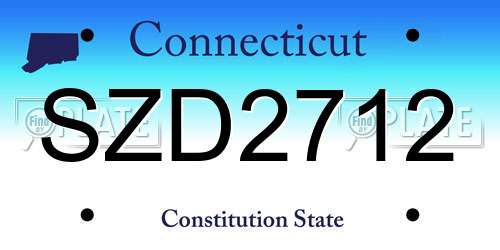SZD2712 Connecticut License Plate