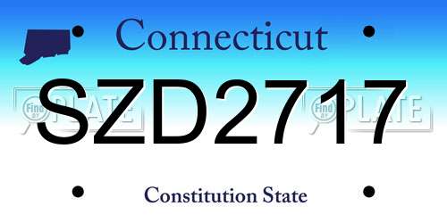 SZD2717 Connecticut License Plate