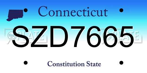SZD7665 Connecticut License Plate