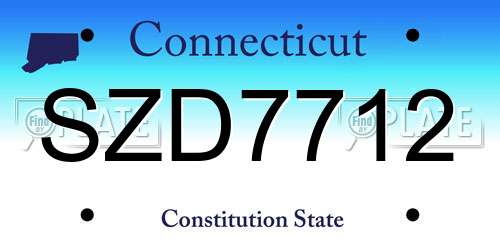 SZD7712 Connecticut License Plate