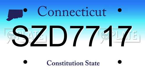 SZD7717 Connecticut License Plate
