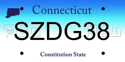 SZDG38 Connecticut License Plate