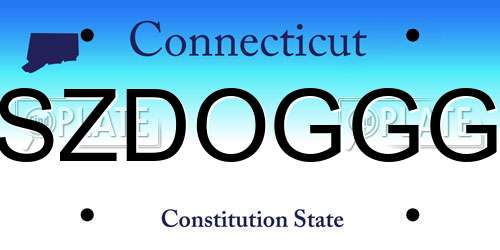 SZDOGGG Connecticut License Plate