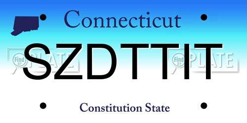 SZDTTIT Connecticut License Plate