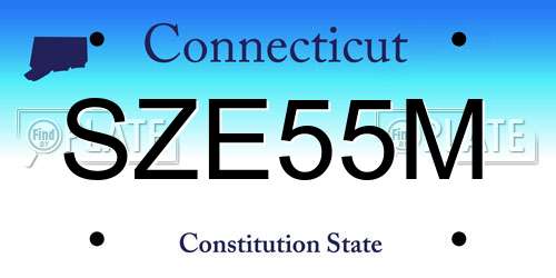 SZE55M Connecticut License Plate