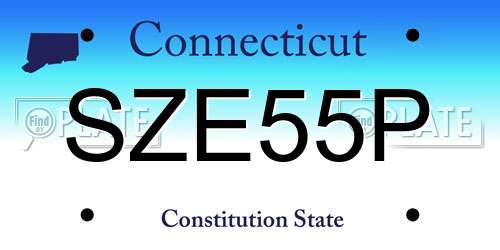 SZE55P Connecticut License Plate