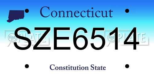 SZE6514 Connecticut License Plate