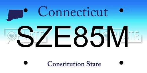 SZE85M Connecticut License Plate