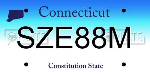 SZE88M Connecticut License Plate