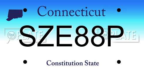 SZE88P Connecticut License Plate