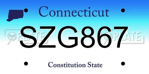 SZG867 Connecticut License Plate