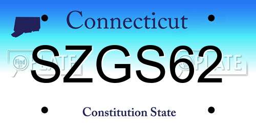 SZGS62 Connecticut License Plate