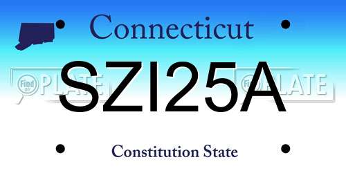 SZI25A Connecticut License Plate