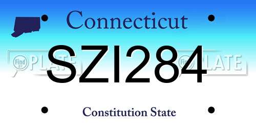 SZI284 Connecticut License Plate
