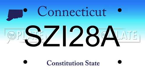 SZI28A Connecticut License Plate