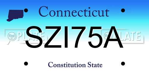 SZI75A Connecticut License Plate
