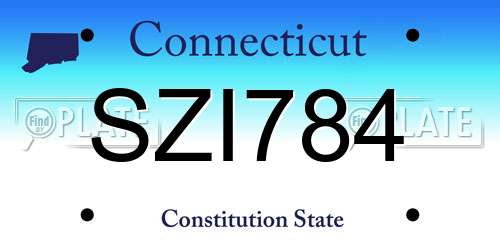 SZI784 Connecticut License Plate