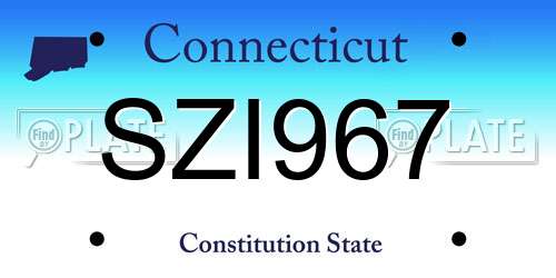 SZI967 Connecticut License Plate