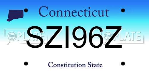 SZI96Z Connecticut License Plate