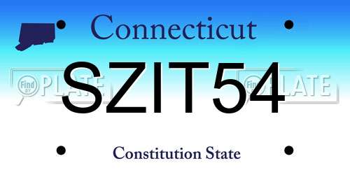 SZIT54 Connecticut License Plate
