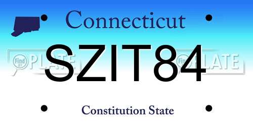 SZIT84 Connecticut License Plate